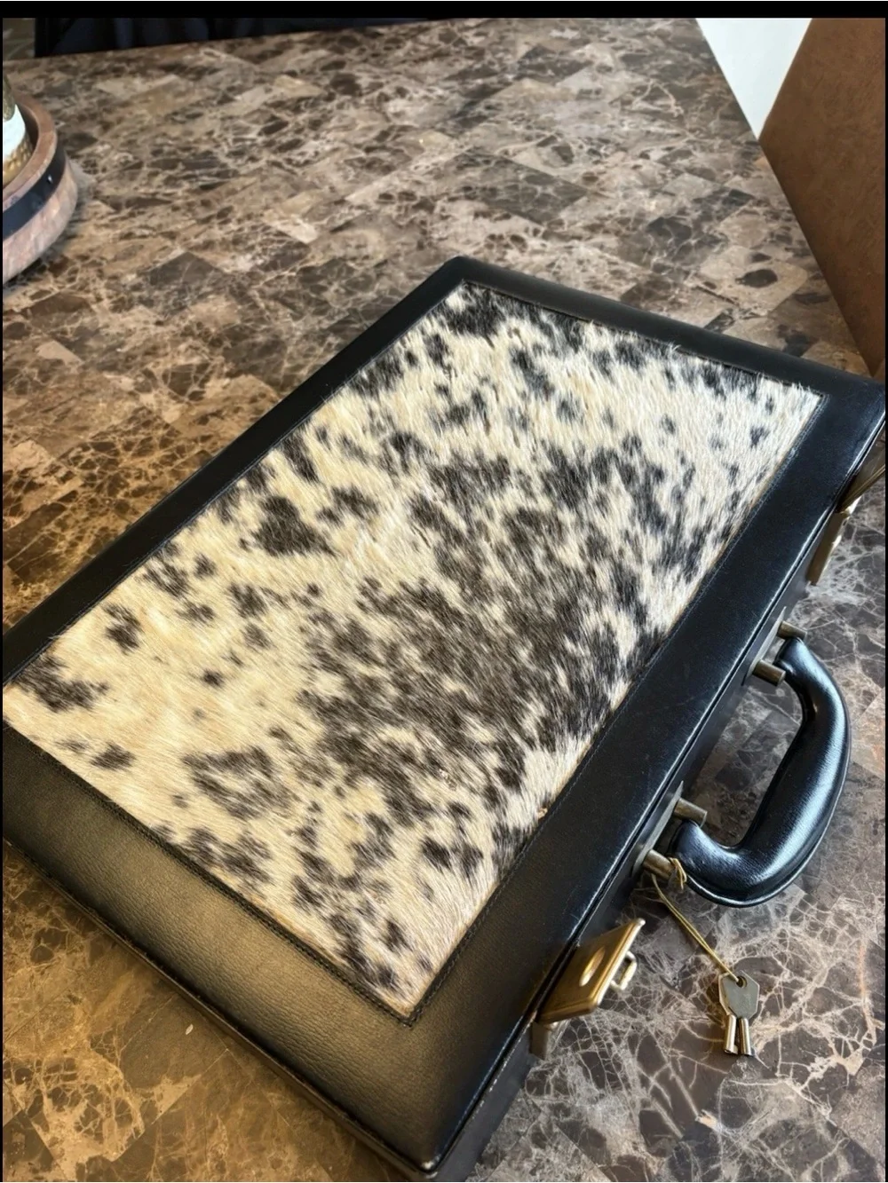 Vintage M.R. Canoa Haircalf Cowhide Leather Attaché Briefcase